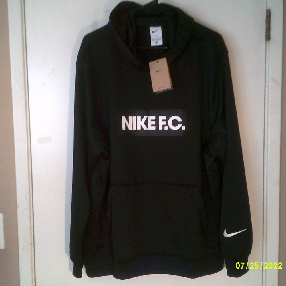 COPY - NEW NIKE DRI-FIT SOCCER "Libero PO Hoodie" MEN'S BLACK WHT HOODIE 2XL